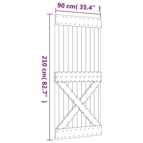 Klizna vrata s priborom za montažu 90 x 210 cm masivna borovina Cijena