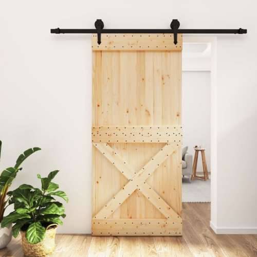 Klizna vrata s priborom za montažu 95 x 210 cm masivna borovina Cijena