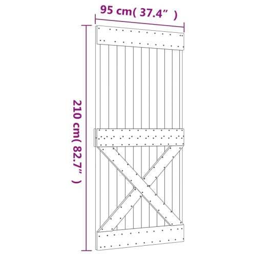 Klizna vrata s priborom za montažu 95 x 210 cm masivna borovina Cijena