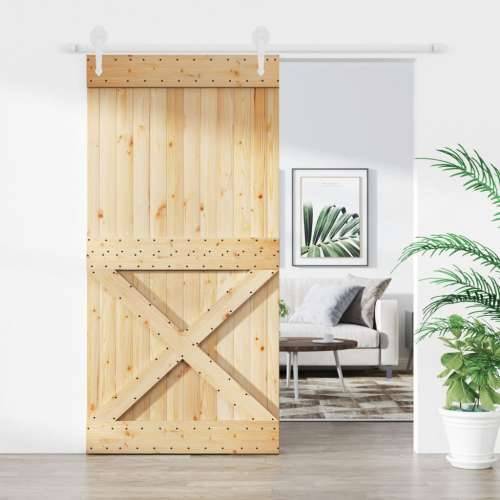 Klizna vrata s priborom za montažu 100x210 cm masivna borovina Cijena