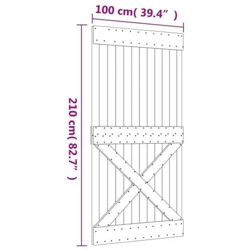 Klizna vrata s priborom za montažu 100x210 cm masivna borovina Cijena