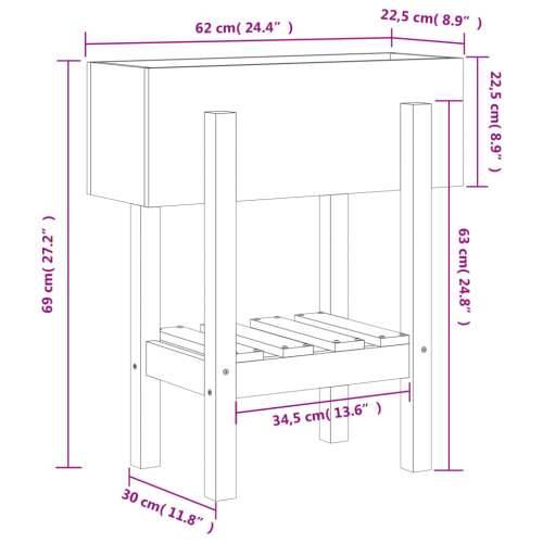 Vrtna sadilica 62 x 30 x 69 cm od masivne borovine - Prirodna boja bora 62 x 30 x 69 cm 1 Cijena