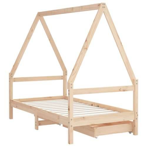 Okvir za dječji krevet s ladicama 80x160 cm od masivne borovine - Prirodna 80 x 160 cm Cijena