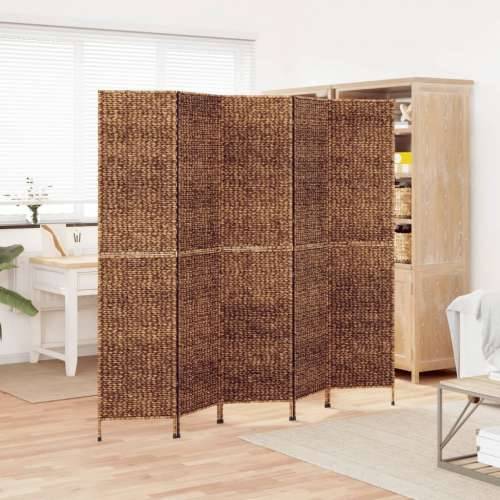 Paravan - Sobna pregrada s 5 panela smeđa 205 x 180 cm od vodenog zumbula - Smeđa 205 x 180 cm 1 5 Cijena