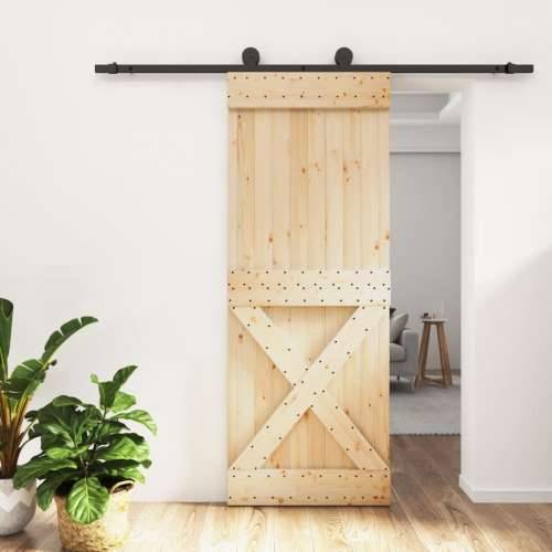 Klizna vrata s priborom za montažu 80 x 210 cm masivna borovina Cijena
