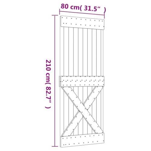 Klizna vrata s priborom za montažu 80 x 210 cm masivna borovina Cijena