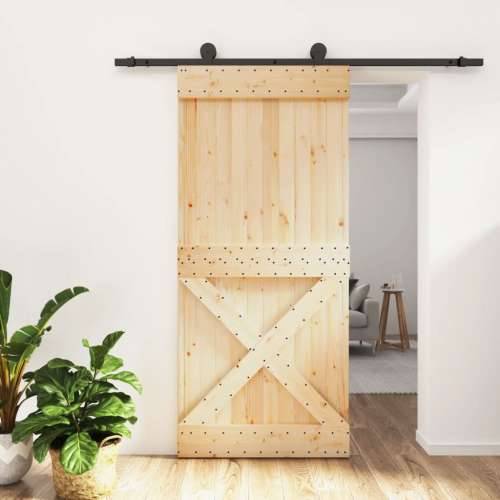 Klizna vrata s priborom za montažu 95 x 210 cm masivna borovina Cijena