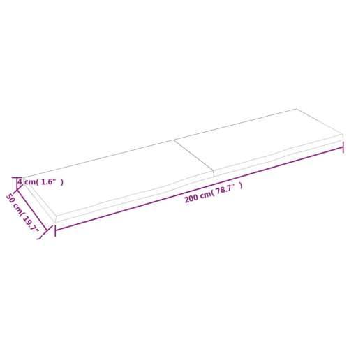 Kupaonska radna ploča tamnosmeđa 200x50x(2-4) cm tretirano drvo - Tamno smeđa 200 x 50 x 4 cm Cijena