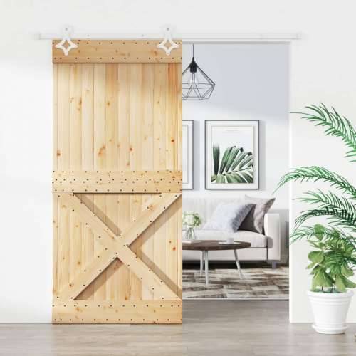 Klizna vrata s priborom za montažu 95 x 210 cm masivna borovina Cijena