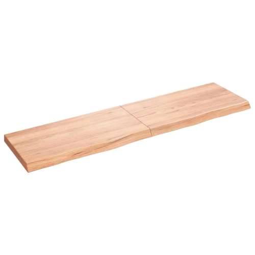Zidna polica svjetlosmeđa 120x30x(2-4) cm obrađena hrastovina - Svjetlosmeđa 120 x 30 x 4 cm 1 Cijena