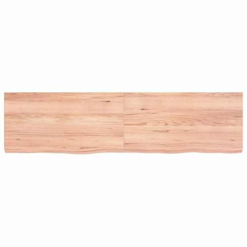 Zidna polica svjetlosmeđa 120x30x(2-4) cm obrađena hrastovina - Svjetlosmeđa 120 x 30 x 4 cm 1 Cijena