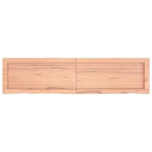 Zidna polica svjetlosmeđa 120x30x(2-4) cm obrađena hrastovina - Svjetlosmeđa 120 x 30 x 4 cm 1 Cijena