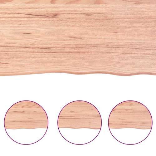 Zidna polica svjetlosmeđa 120x30x(2-4) cm obrađena hrastovina - Svjetlosmeđa 120 x 30 x 4 cm 1 Cijena