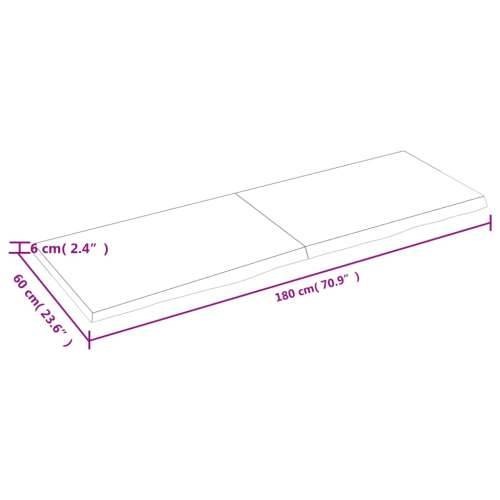 Kupaonska radna ploča tamnosmeđa 180x60x(2-6) cm tretirano drvo - Tamno smeđa 180 x 60 x 6 cm Cijena