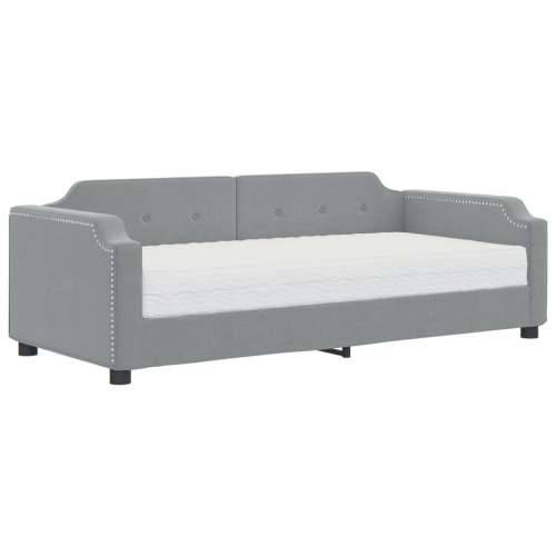 Dnevni krevet s madracem svjetlosivi 90 x 190 cm od tkanine - Svjetlosiva 90 x 190 cm s madracem Cijena