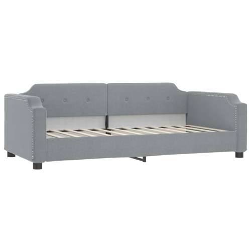 Dnevni krevet s madracem svjetlosivi 90 x 190 cm od tkanine - Svjetlosiva 90 x 190 cm s madracem Cijena