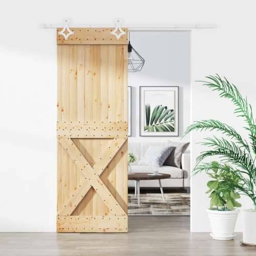 Klizna vrata s priborom za montažu 80 x 210 cm masivna borovina Cijena