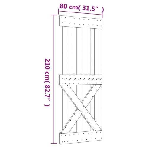 Klizna vrata s priborom za montažu 80 x 210 cm masivna borovina Cijena