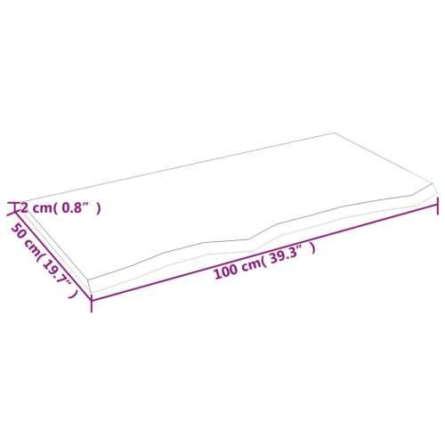 Kupaonska radna ploča svjetlosmeđa 100x50x2 cm tretirano drvo - Svjetlosmeđa 100 x 50 x 2 cm Cijena