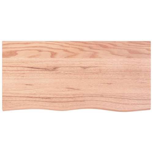 Kupaonska radna ploča svjetlosmeđa 100x50x(2-6) cm masivno drvo - Svjetlosmeđa 100 x 50 x 6 cm Cijena