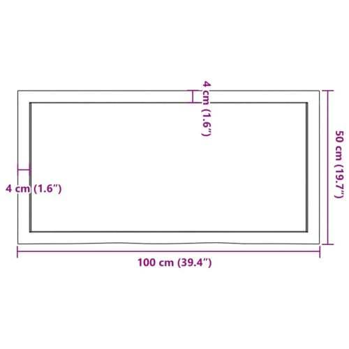 Kupaonska radna ploča svjetlosmeđa 100x50x(2-6) cm masivno drvo - Svjetlosmeđa 100 x 50 x 6 cm Cijena