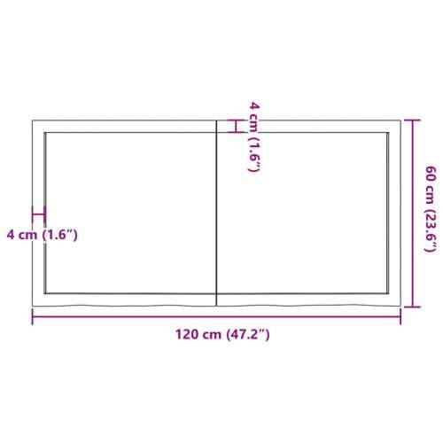 Kupaonska radna ploča svjetlosmeđa 120x60x(2-6) cm masivno drvo - Svjetlosmeđa 120 x 60 x 6 cm Cijena