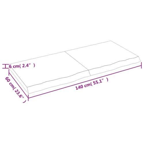 Kupaonska radna ploča svjetlosmeđa 140x60x(2-6) cm masivno drvo - Svjetlosmeđa 140 x 60 x 6 cm Cijena