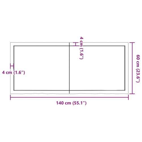 Kupaonska radna ploča svjetlosmeđa 140x60x(2-6) cm masivno drvo - Svjetlosmeđa 140 x 60 x 6 cm Cijena