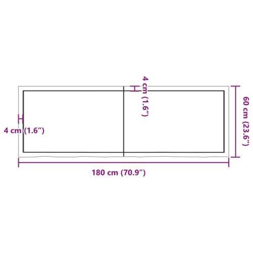 Kupaonska radna ploča svjetlosmeđa 180x60x(2-4) cm masivno drvo - Svjetlosmeđa 180 x 60 x 4 cm Cijena