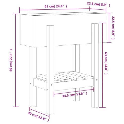 Vrtna sadilica crna 62 x 30 x 69 cm od masivne borovine  Crna boja bora 62 x 30 x 69 cm 1 Cijena