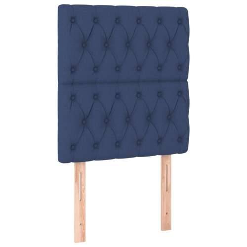 Krevet s oprugama i madracem plavi 80x200 cm od tkanine - Plava 80 x 200 cm Dizajn s gumbima Cijena