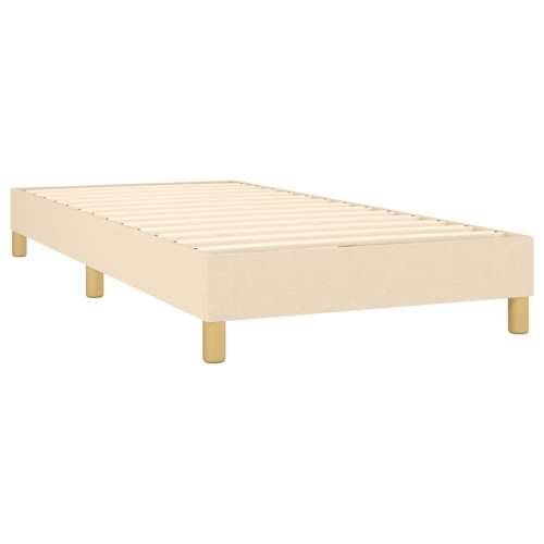 Krevet s oprugama i madracem krem 90 x 190 cm od tkanine - Krema 90 x 190 cm vodoravne pruge Cijena