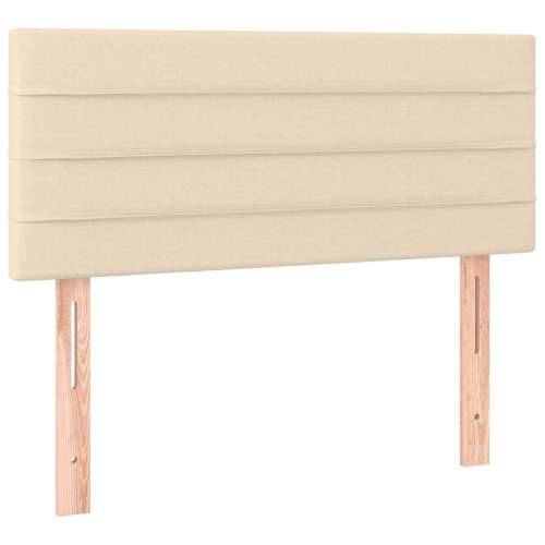 Krevet s oprugama i madracem krem 90 x 190 cm od tkanine - Krema 90 x 190 cm vodoravne pruge Cijena