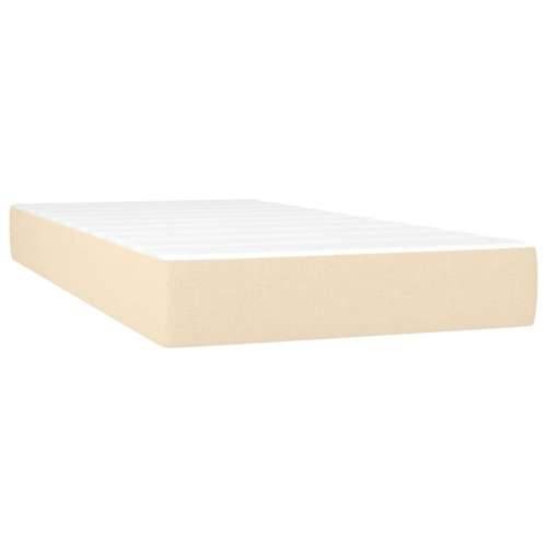 Krevet s oprugama i madracem krem 90 x 190 cm od tkanine - Krema 90 x 190 cm Obično s čavlima Cijena