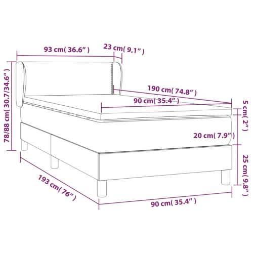 Krevet s oprugama i madracem krem 90 x 190 cm od tkanine - Krema 90 x 190 cm Obično s čavlima Cijena