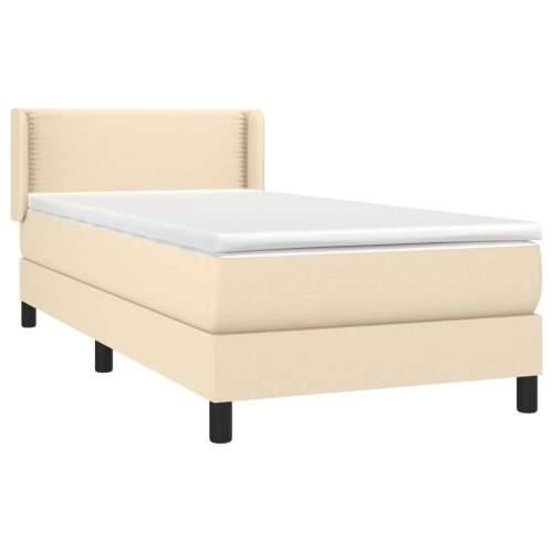 Krevet s oprugama i madracem krem 90 x 190 cm od tkanine Krema 90 x 190 cm Obično s čavlima Cijena