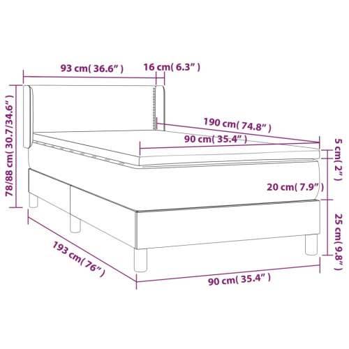 Krevet s oprugama i madracem krem 90 x 190 cm od tkanine Krema 90 x 190 cm Obično s čavlima Cijena