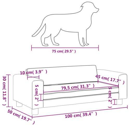 Krevet za pse s produžetkom crni 100 x 50 x 30 cm umjetna koža Cijena