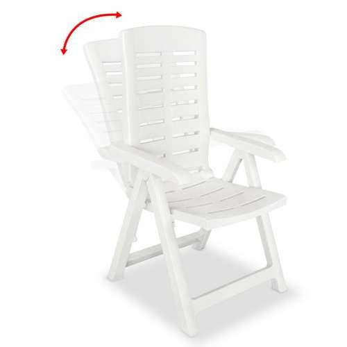Podesive vrtne stolice 4 kom plastične bijele Cijena