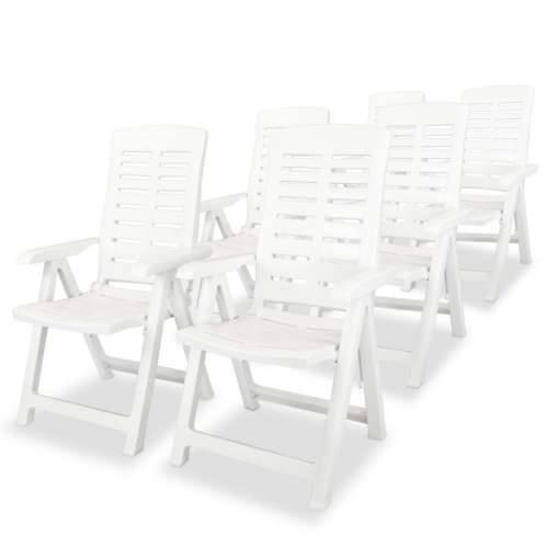 Podesive vrtne stolice 6 kom plastične bijele Cijena