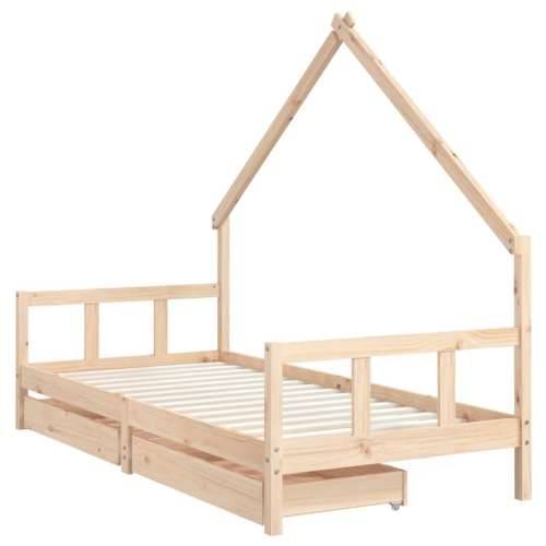 Okvir za dječji krevet s ladicama 90x200 cm od masivne borovine - Prirodna 90 x 200 cm Cijena