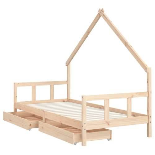 Okvir za dječji krevet s ladicama 90x200 cm od masivne borovine - Prirodna 90 x 200 cm Cijena