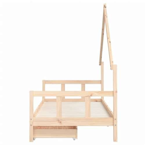 Okvir za dječji krevet s ladicama 90x200 cm od masivne borovine - Prirodna 90 x 200 cm Cijena
