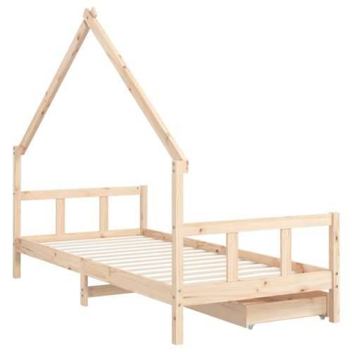 Okvir za dječji krevet s ladicama 90x200 cm od masivne borovine - Prirodna 90 x 200 cm Cijena