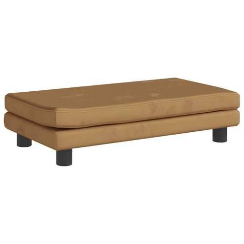 Krevet za pse s produžetkom smeđi 100 x 50 x 30 cm baršunasti - Smeđa Baršun Cijena