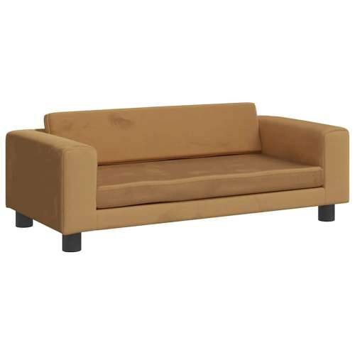 Krevet za pse s produžetkom smeđi 100 x 50 x 30 cm baršunasti - Smeđa Baršun Cijena