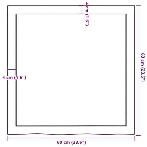 Stolna ploča svjetlosmeđa 60x60x(2-4) cm tretirana hrastovina - Svjetlosmeđa 60 x 60 x 4 cm 1 Cijena