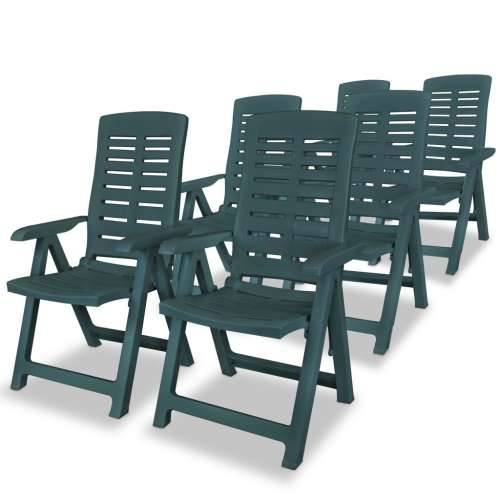 Podesive vrtne stolice 6 kom plastične zelene Cijena