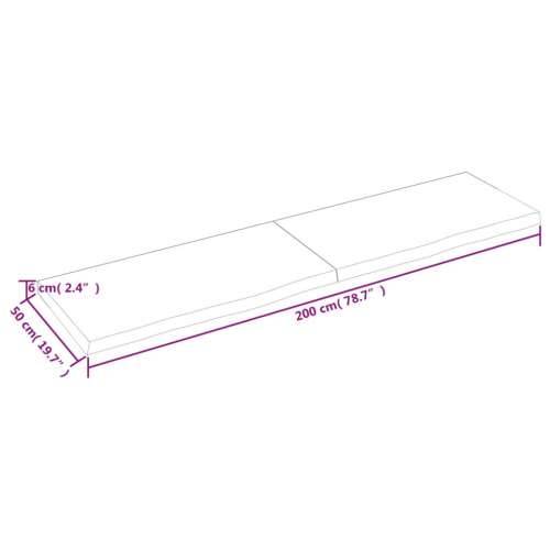Stolna ploča svjetlosmeđa 200x50x(2-6) cm tretirana hrastovina - Svjetlosmeđa 200 x 50 x 6 cm 1 Cijena