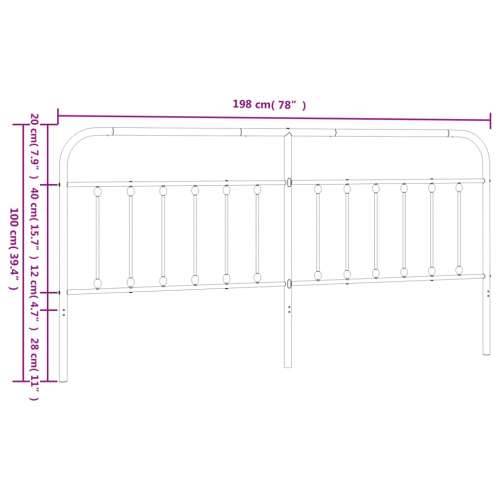 Metalno uzglavlje crno 193 cm - Crna 193 cm 1 Cijena